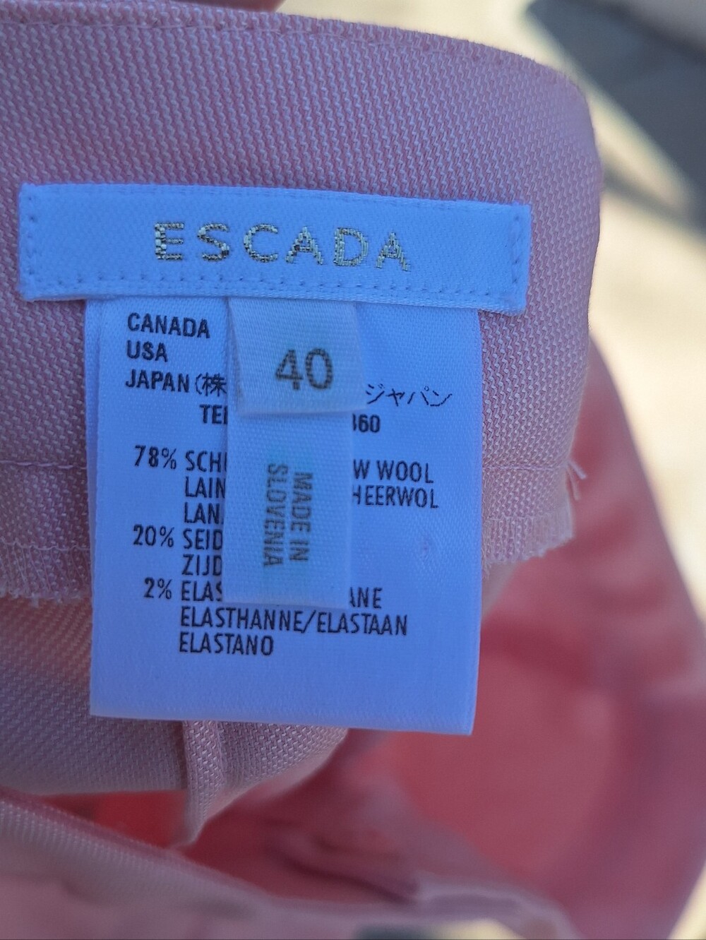 Escada Pants size 40 US Size 10 Silk & Wool - Picture 5 of 6